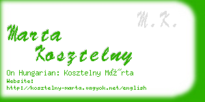 marta kosztelny business card